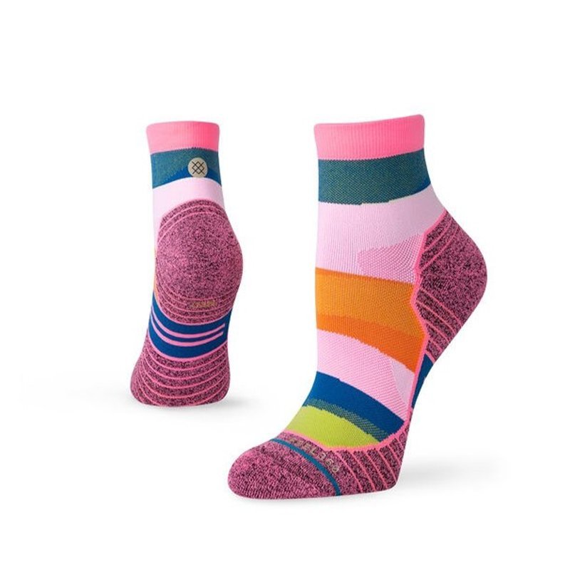 On Chaussettes Running Femme - Performance Mid - Rose & Flamingo