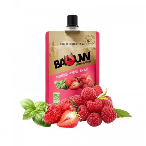 Compote Baouw Bio Framboise/Fraise/Basilic - montisport.fr